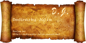 Dedinszky Júlia névjegykártya