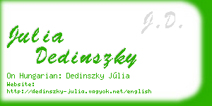 julia dedinszky business card